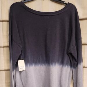 a.n.a Ombre Black and Gray Long Sleeve Top